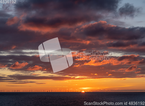 Image of Sunset with Rampion Wind Farm