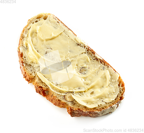 Image of slice of bread with butter