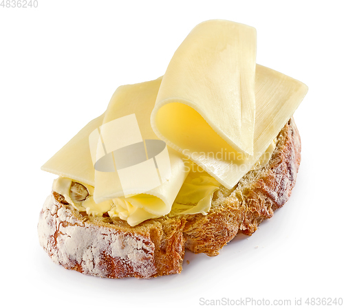 Image of breakfast sandwich with butter and cheese