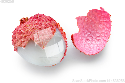 Image of fresh pink lychee fruit