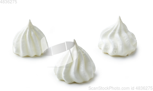 Image of meringue cookies on white background