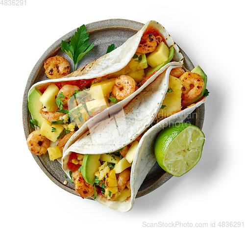 Image of Mexican food Tacos isolated on white background