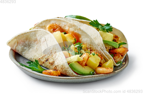 Image of Mexican food Tacos isolated on white background