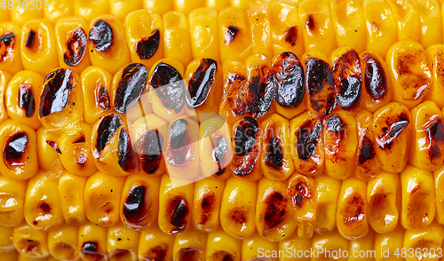 Image of grilled sweet corn macro