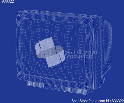 Image of 3d model of retro tv