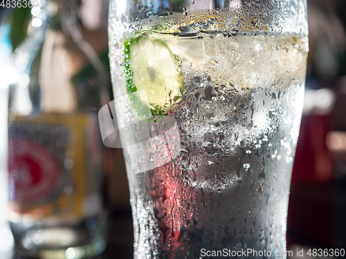 Image of Glass of cold soda water