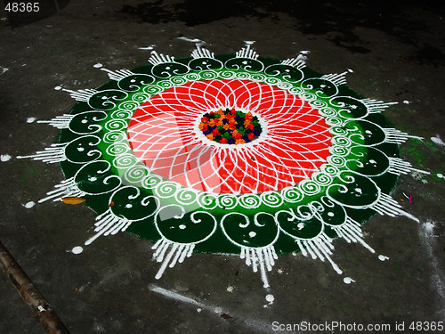 Image of Indian Handpainting on Street-Rangoli4