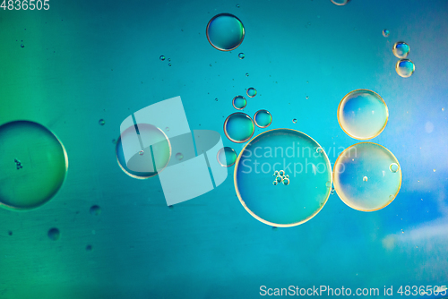 Image of Multicolored abstract background picture made with oil, water and soap