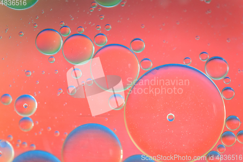 Image of Red abstract background picture made with oil, water and soap