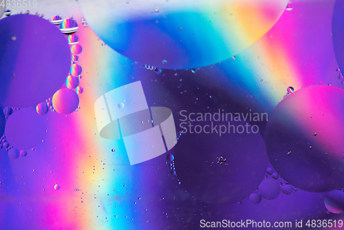 Image of Rainbow abstract defocused background picture made with oil, water and soap