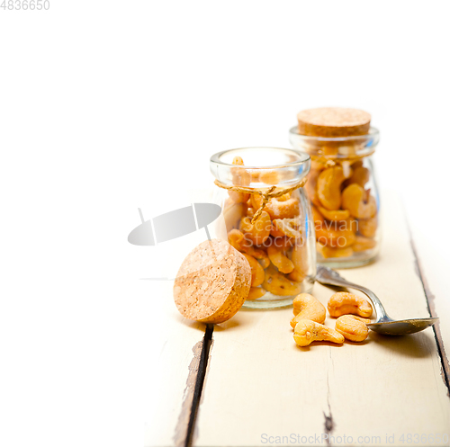 Image of cashew nuts on a glass jar