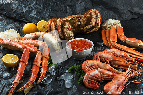 Image of Set of fresh seafood