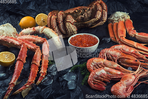 Image of Set of fresh seafood