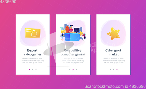 Image of E-sport app interface template.