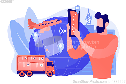 Image of Smart delivery tracking concept vector illustration.