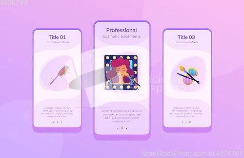 Image of Beauty salon app interface template.