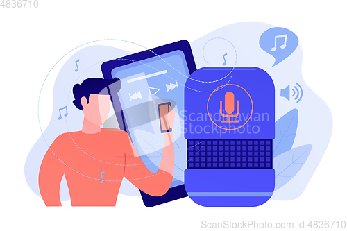 Image of Music playback and music streaming concept vector illustration.