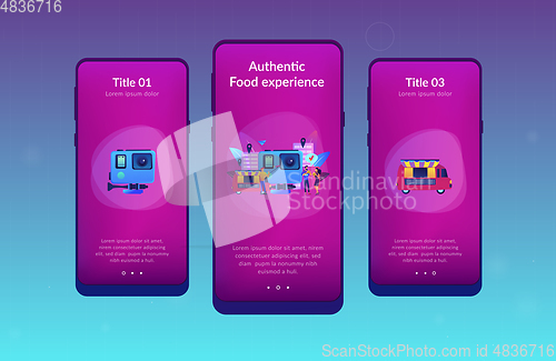Image of Culinary tourism app interface template.