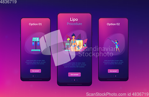 Image of Liposuction app interface template.