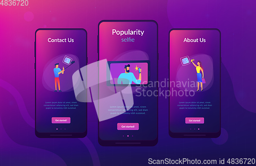 Image of Selfie app interface template.