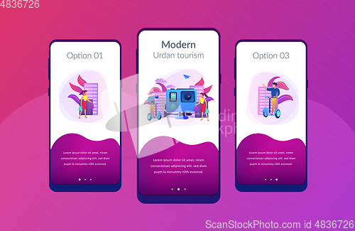 Image of City segway tour app interface template.