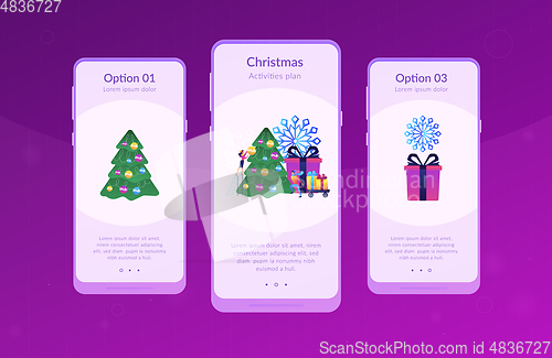 Image of Winter holidays app interface template.