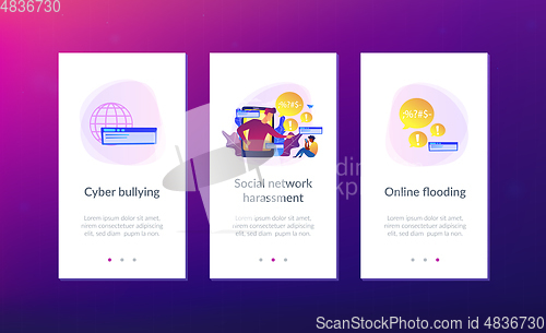 Image of Cyberbullying app interface template.