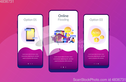 Image of Cyberbullying app interface template.