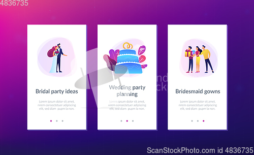 Image of Wedding party app interface template.