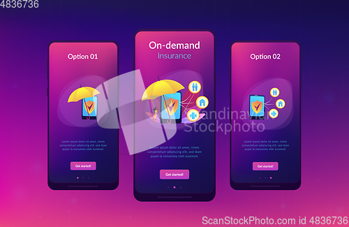 Image of On-demand insurance app interface template.