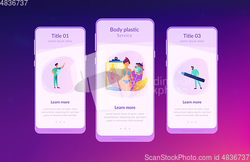 Image of Body contouring app interface template.