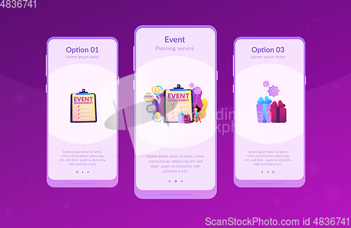 Image of Event management app interface template.