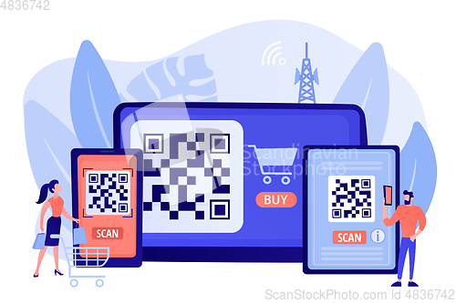 Image of QR code concept vector illustration