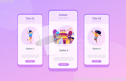 Image of Kids birthday app interface template.