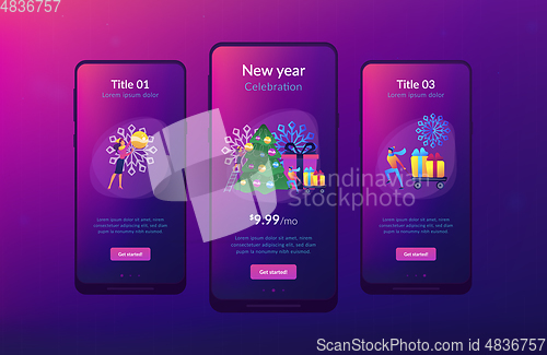 Image of Winter holidays app interface template.