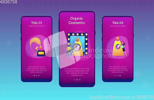 Image of Organic cosmetics app interface template.