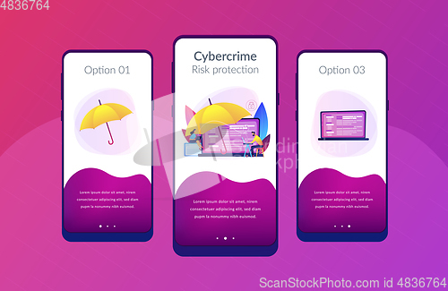Image of Cyber insurance app interface template.