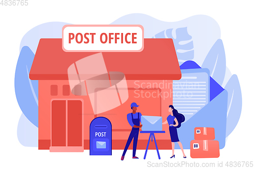 Image of Post office concept vector illustration