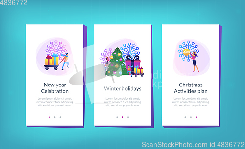 Image of Winter holidays app interface template.