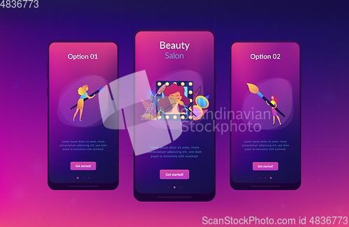 Image of Beauty salon app interface template.