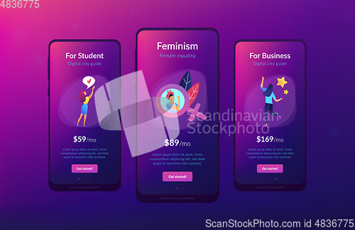 Image of Feminism app interface template.