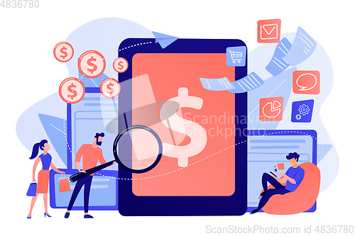 Image of E-invoicing concept vector illustration.