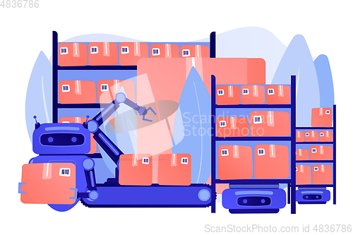 Image of Warehousing robotization concept vector illustration