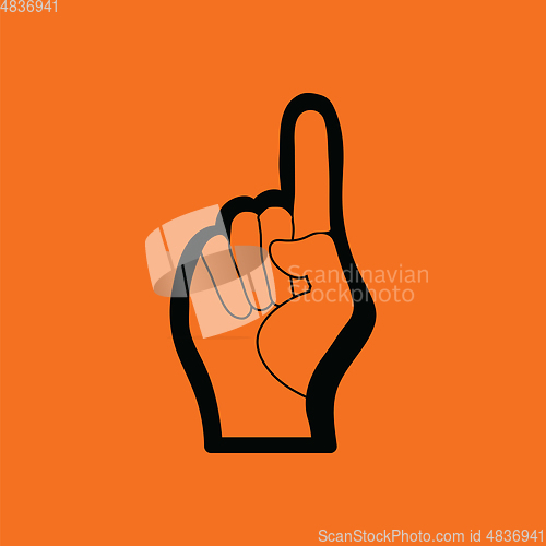 Image of Fan foam hand with number one gesture icon