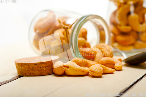 Image of cashew nuts on a glass jar