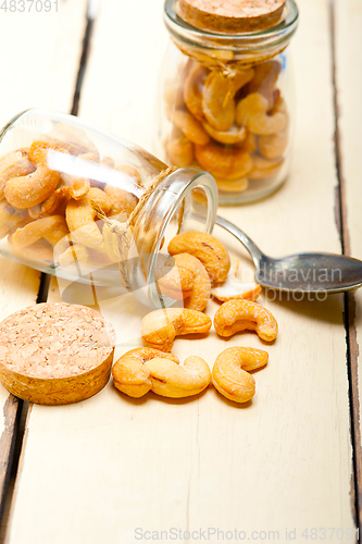 Image of cashew nuts on a glass jar
