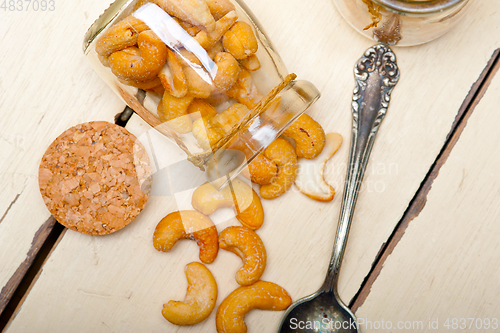 Image of cashew nuts on a glass jar