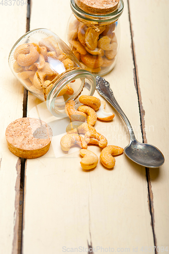 Image of cashew nuts on a glass jar