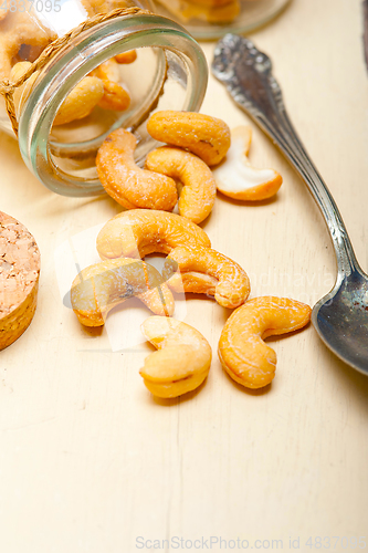 Image of cashew nuts on a glass jar