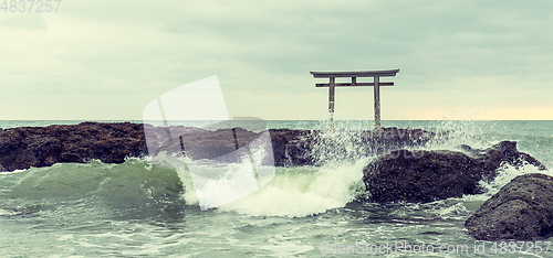 Image of Seascape and torii